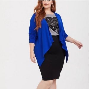 Royal Blue open front drape cardigan! NWT!